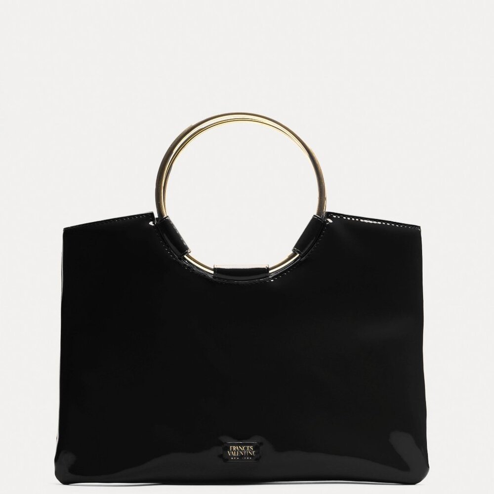 Frances Valentine Ringo Bag - Patent Black NWT